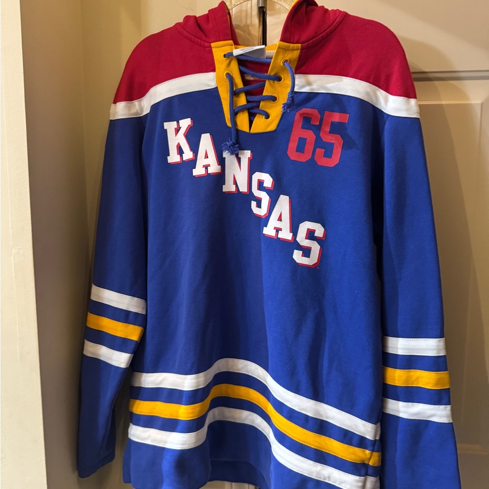 Champion Kansas City Jayhawks Hoodie with Lace Up Accents Size XL